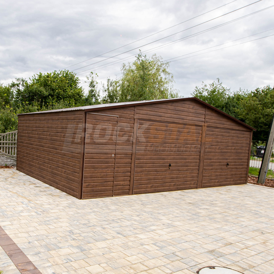 Garaż drewnopodobny dwuspadowy 7,5x6 m + pomieszczenie gospodarcze