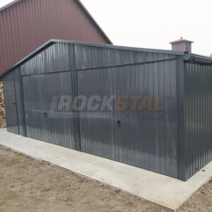 Garaż blaszany 7x6 m - kolor RAL 7016 połysk + dodatkowe drzwi