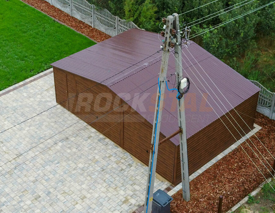 Garaż blaszany 7,5×6 m drewnopodobny – HIT sezonu